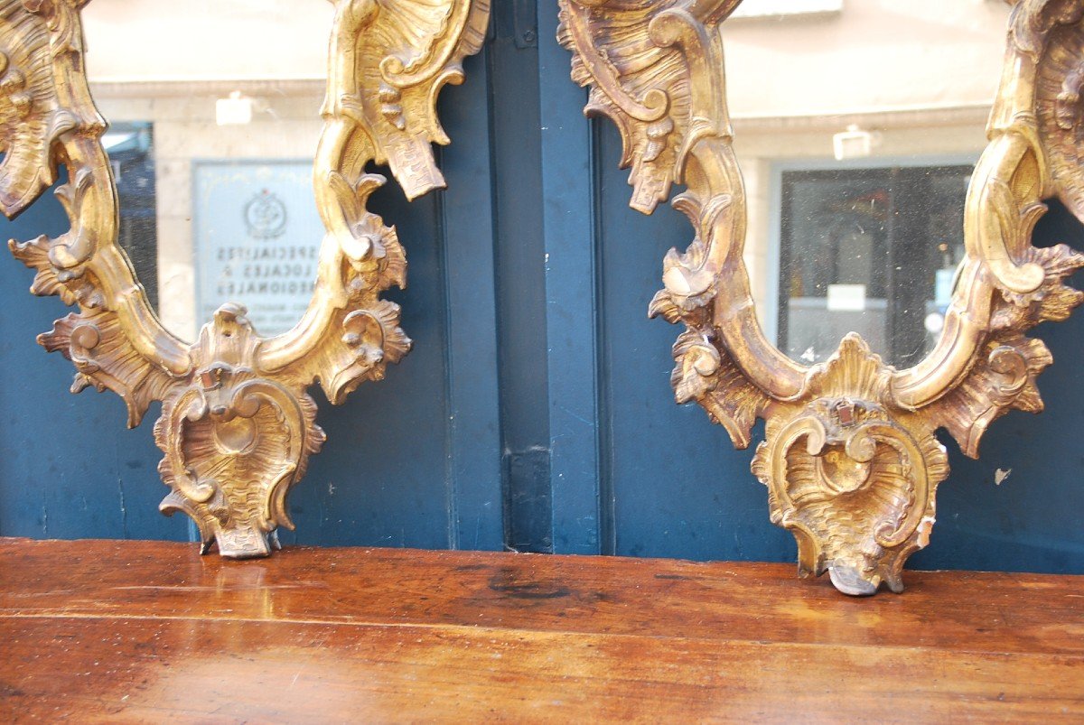 Pair Of Large Italian Baroque Mirrors XVIII-photo-1