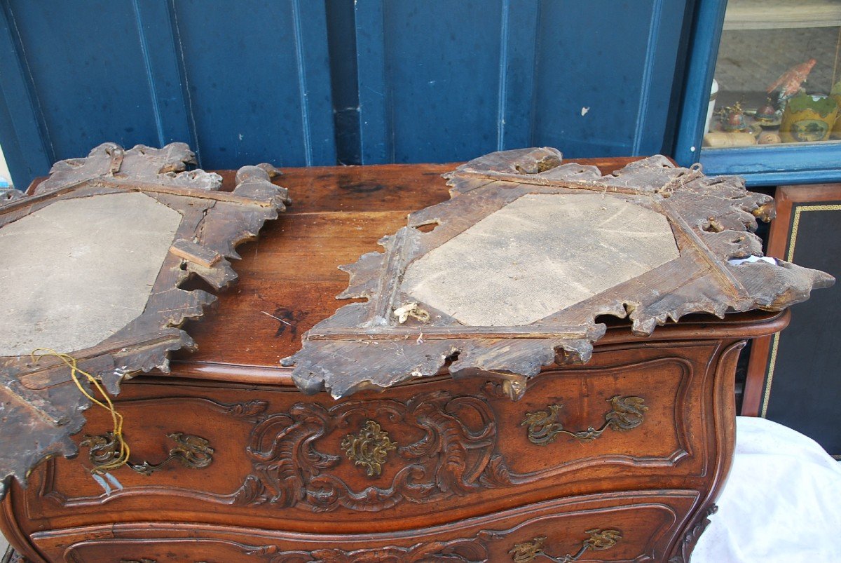 Pair Of Large Italian Baroque Mirrors XVIII-photo-5