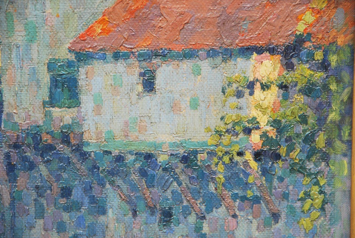 Henri Aurrens, Les Lavandières Pointillist School-photo-5