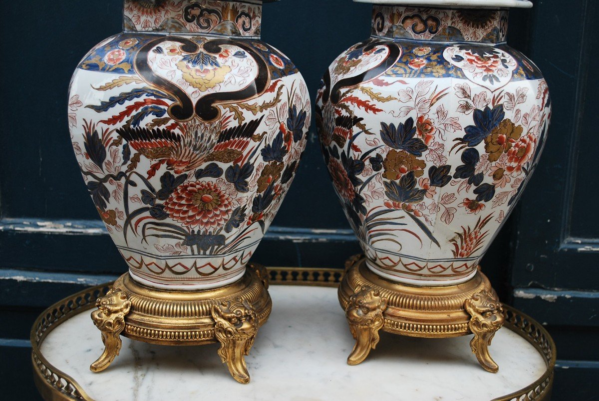 Pair Of Covered Potiches With Imari Decor XIX-photo-5