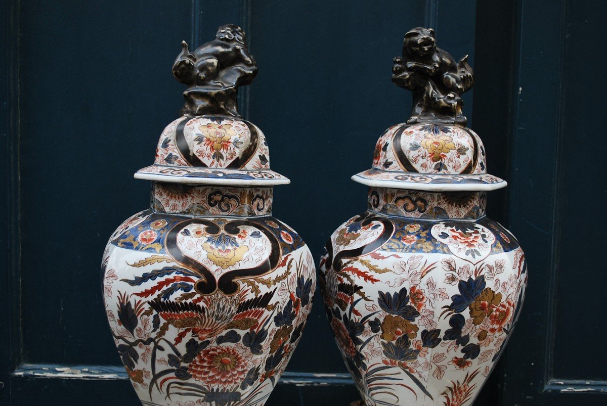 Pair Of Covered Potiches With Imari Decor XIX-photo-6