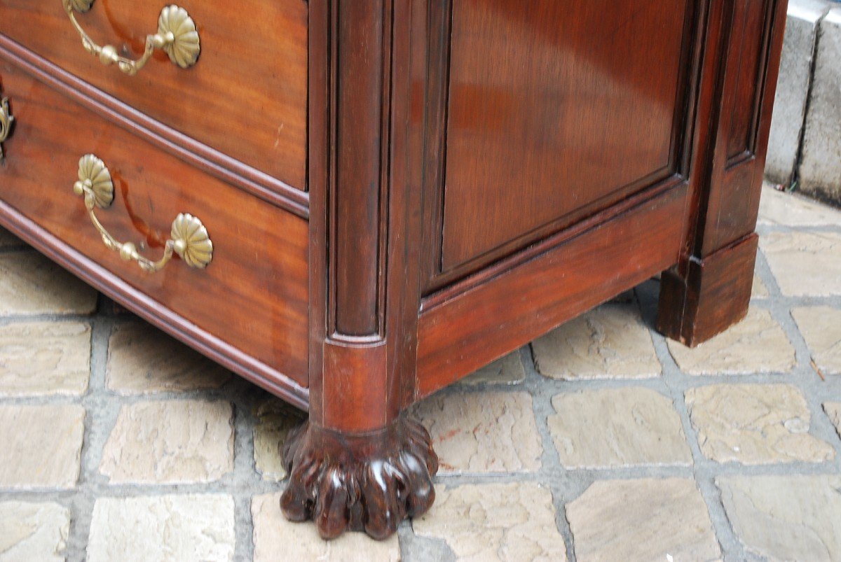 Beautiful Malouine Commode In Solid Mahogany XVIII-photo-4