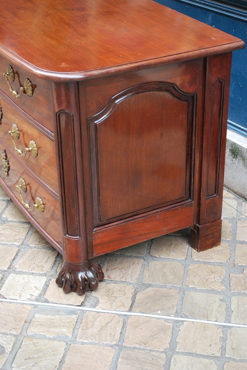 Beautiful Malouine Commode In Solid Mahogany XVIII-photo-2