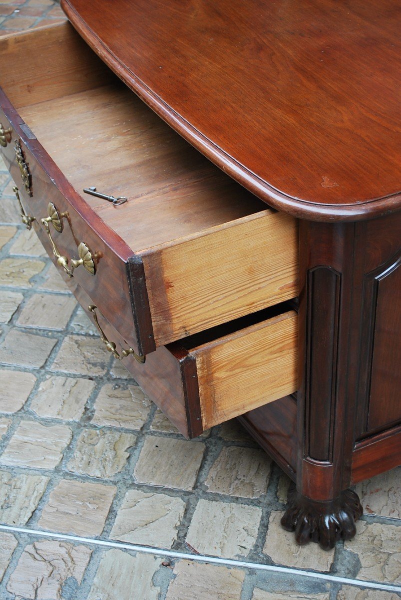 Beautiful Malouine Commode In Solid Mahogany XVIII-photo-6