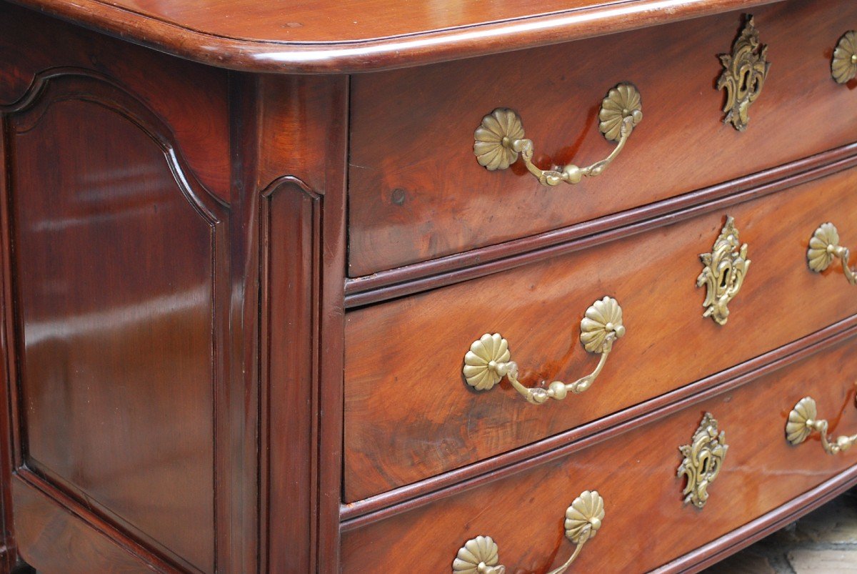 Beautiful Malouine Commode In Solid Mahogany XVIII-photo-8