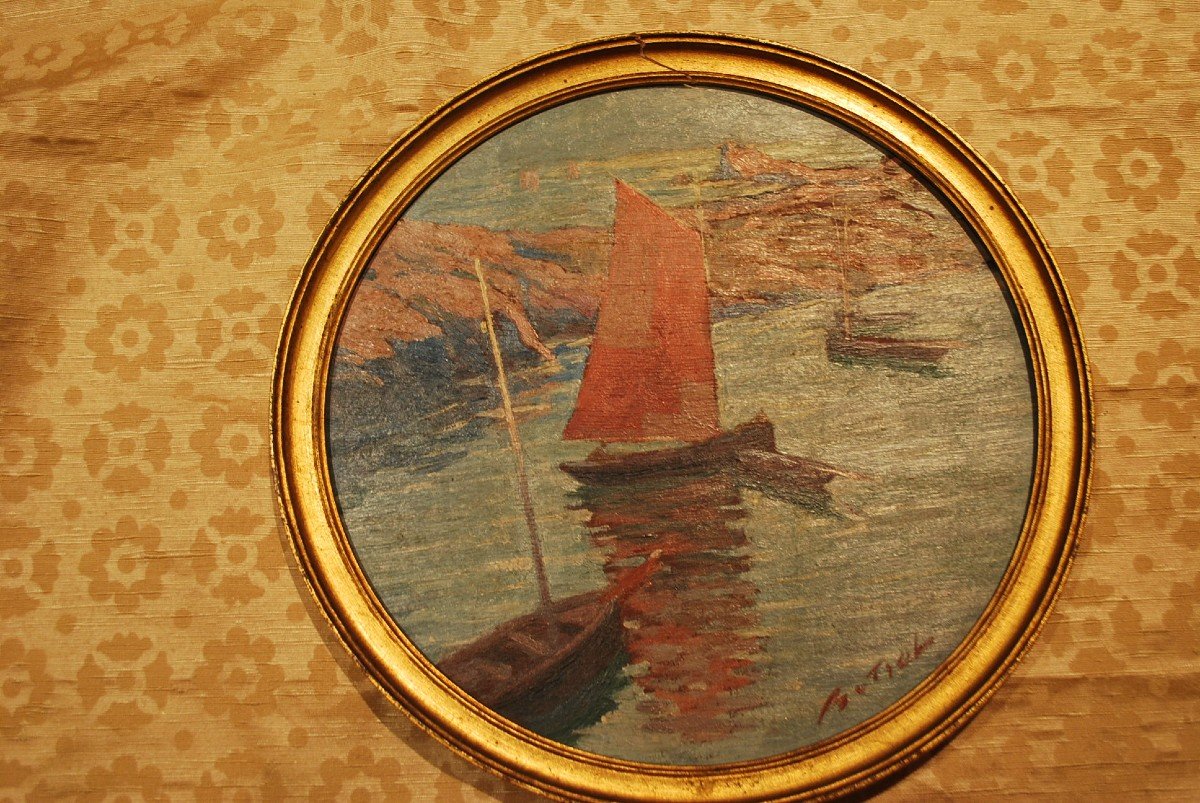 Bréhat Ile De, Panel On Wood Signed De Botrel-photo-2