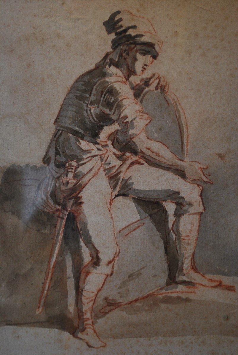 Italian Drawing XVIII, Man With Shield