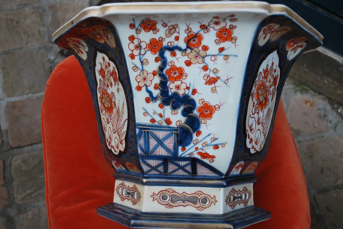 Grand Cache Pot Ou Jardinière Imari Par Samson