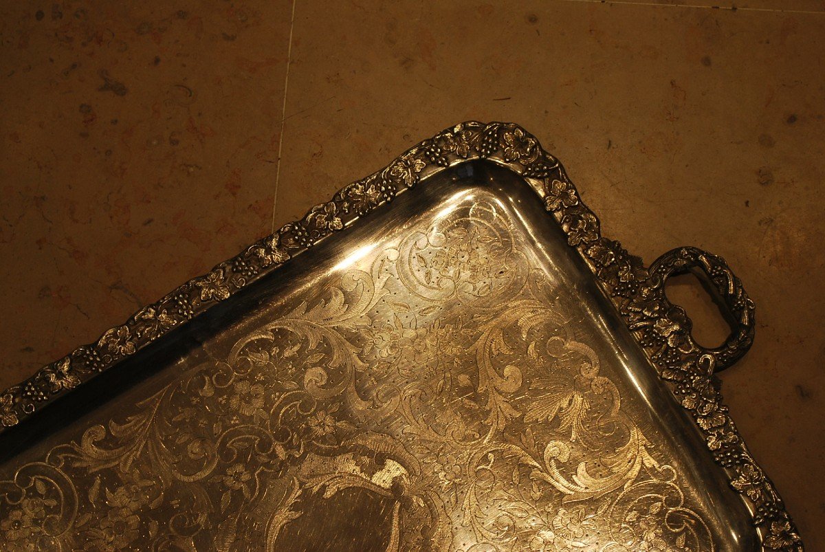 Silver Metal Tray, Vines XIX-photo-2