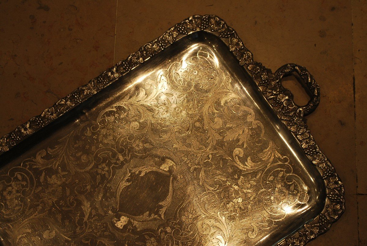 Silver Metal Tray, Vines XIX-photo-3