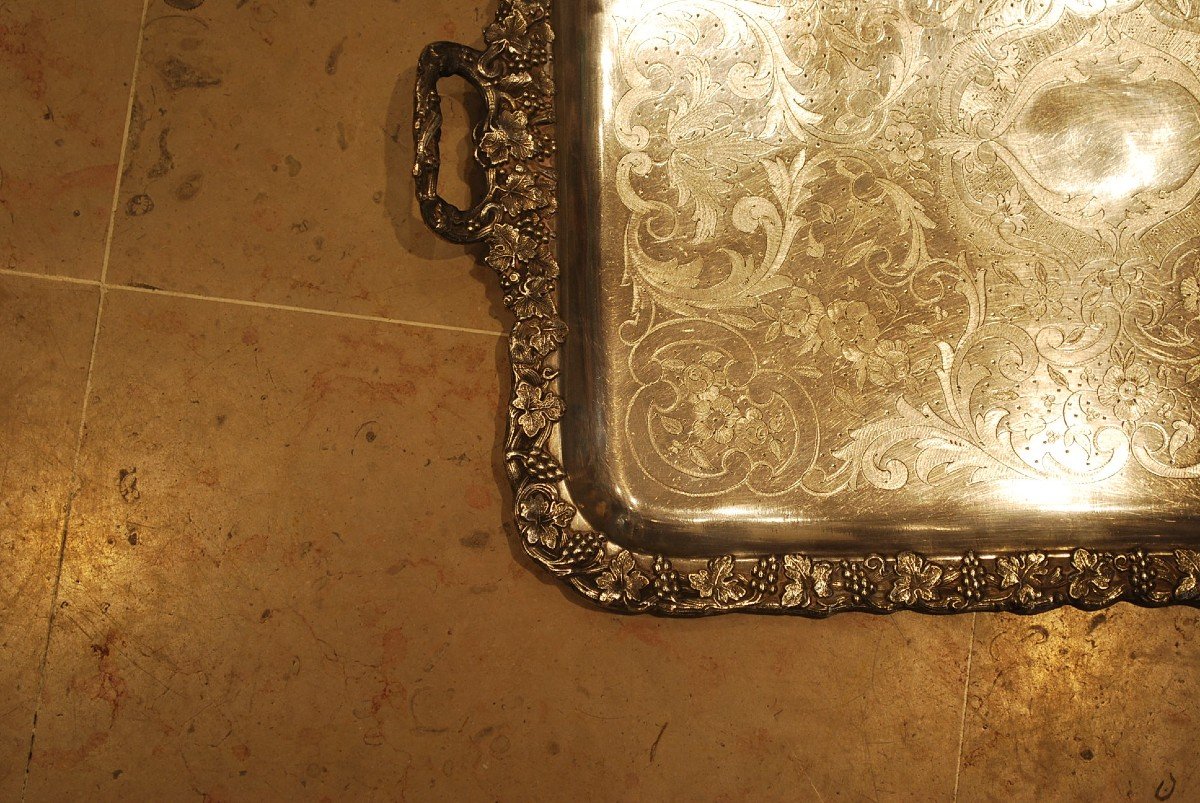 Silver Metal Tray, Vines XIX-photo-1