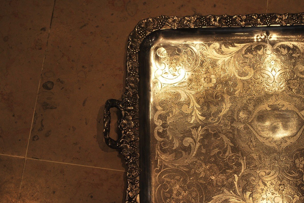 Silver Metal Tray, Vines XIX-photo-2