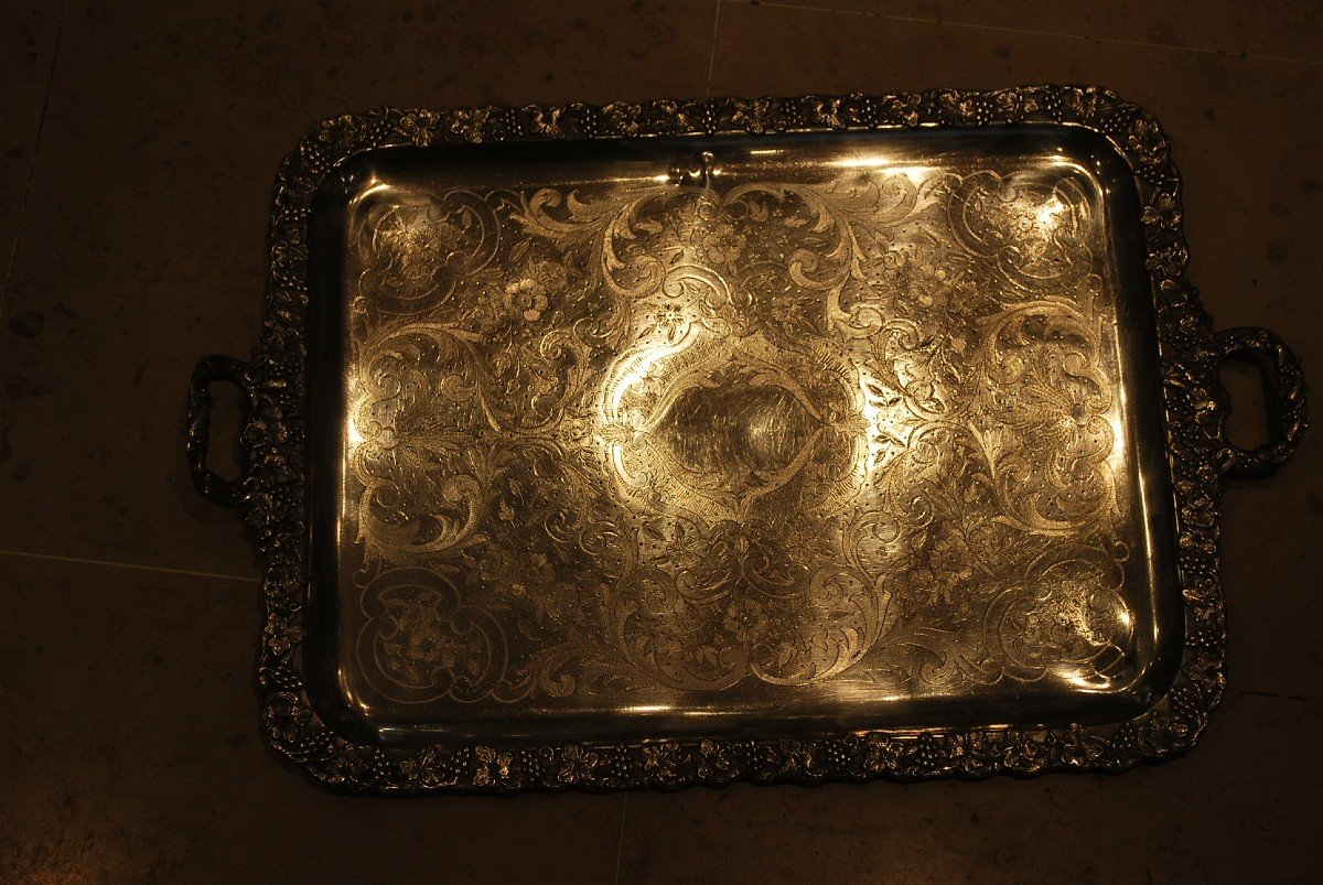 Silver Metal Tray, Vines XIX-photo-3