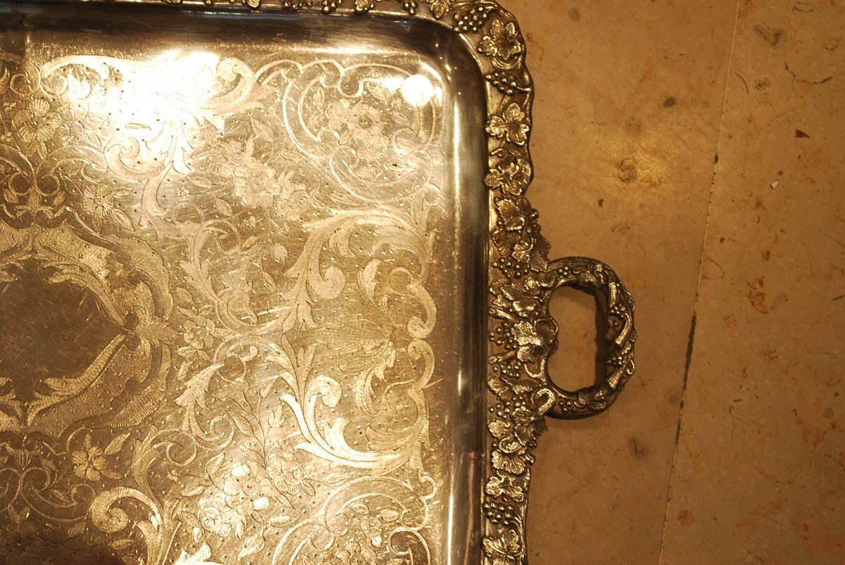 Silver Metal Tray, Vines XIX-photo-4