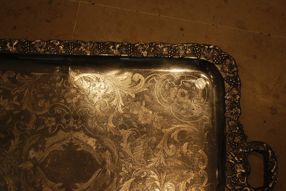 Silver Metal Tray, Vines XIX-photo-5