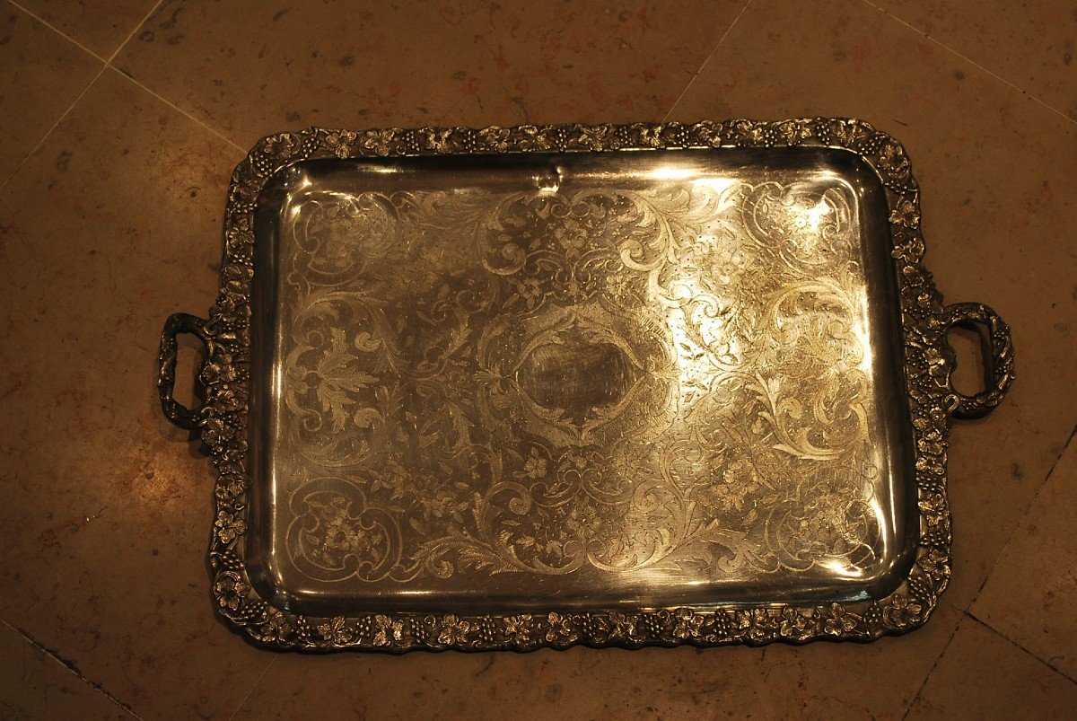 Silver Metal Tray, Vines XIX