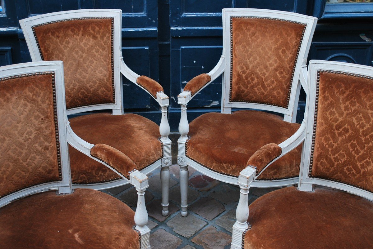 Suite Of 4 Directoire Period Armchairs  -photo-3