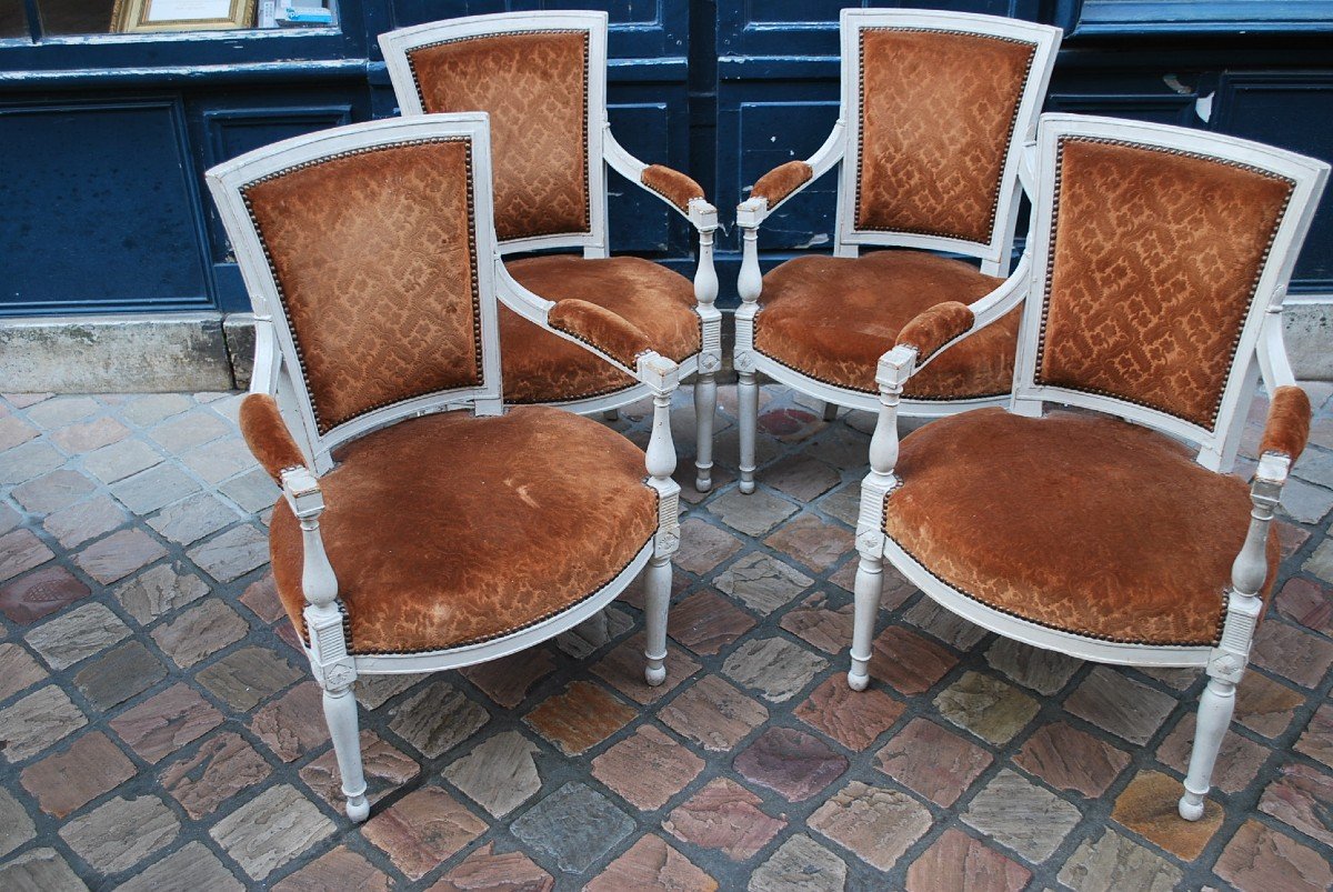 Suite Of 4 Directoire Period Armchairs  -photo-4