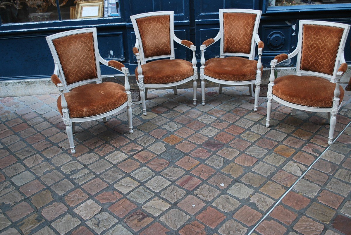 Suite Of 4 Directoire Period Armchairs  -photo-1