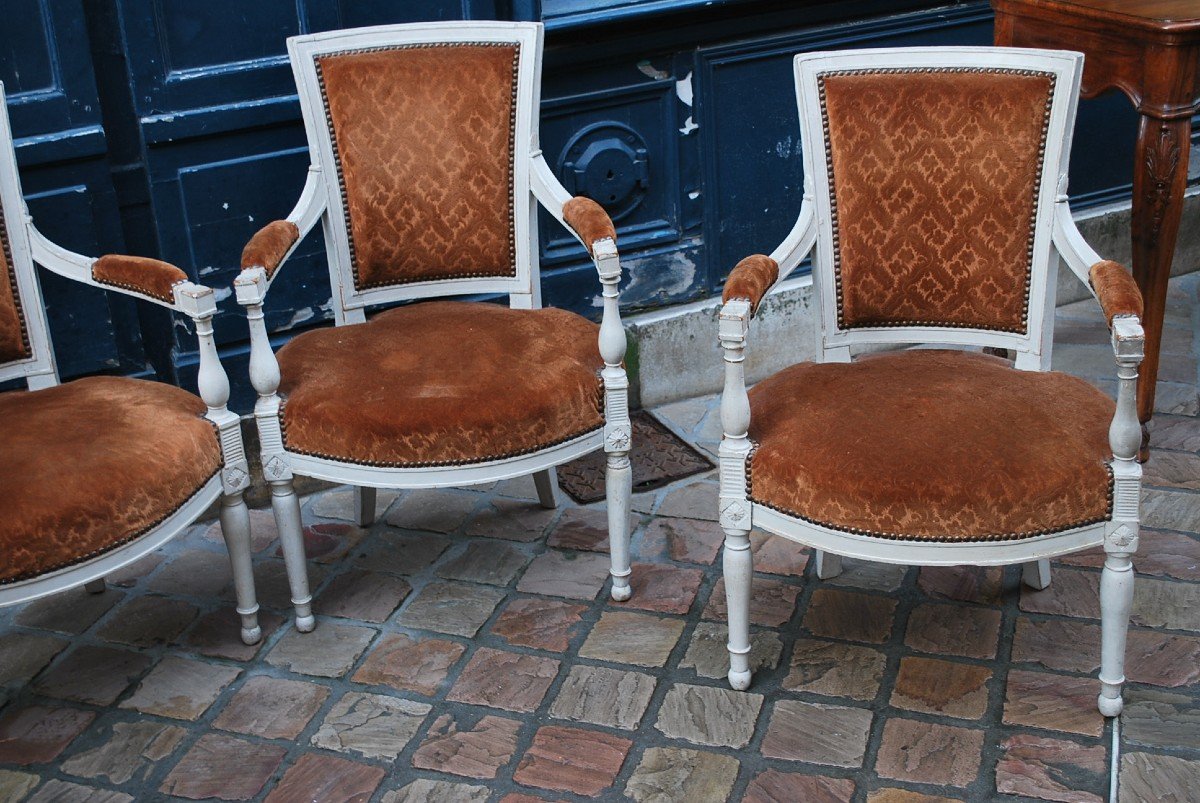 Suite Of 4 Directoire Period Armchairs  -photo-2