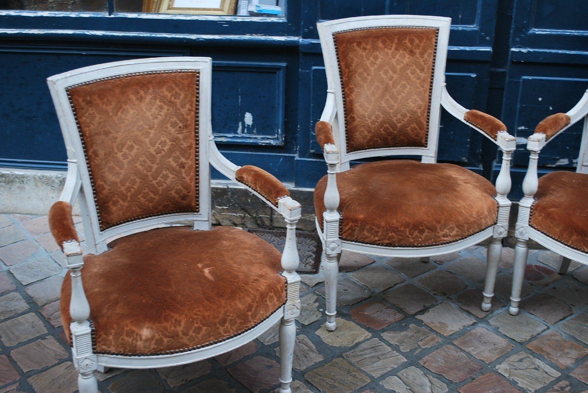 Suite Of 4 Directoire Period Armchairs  -photo-3