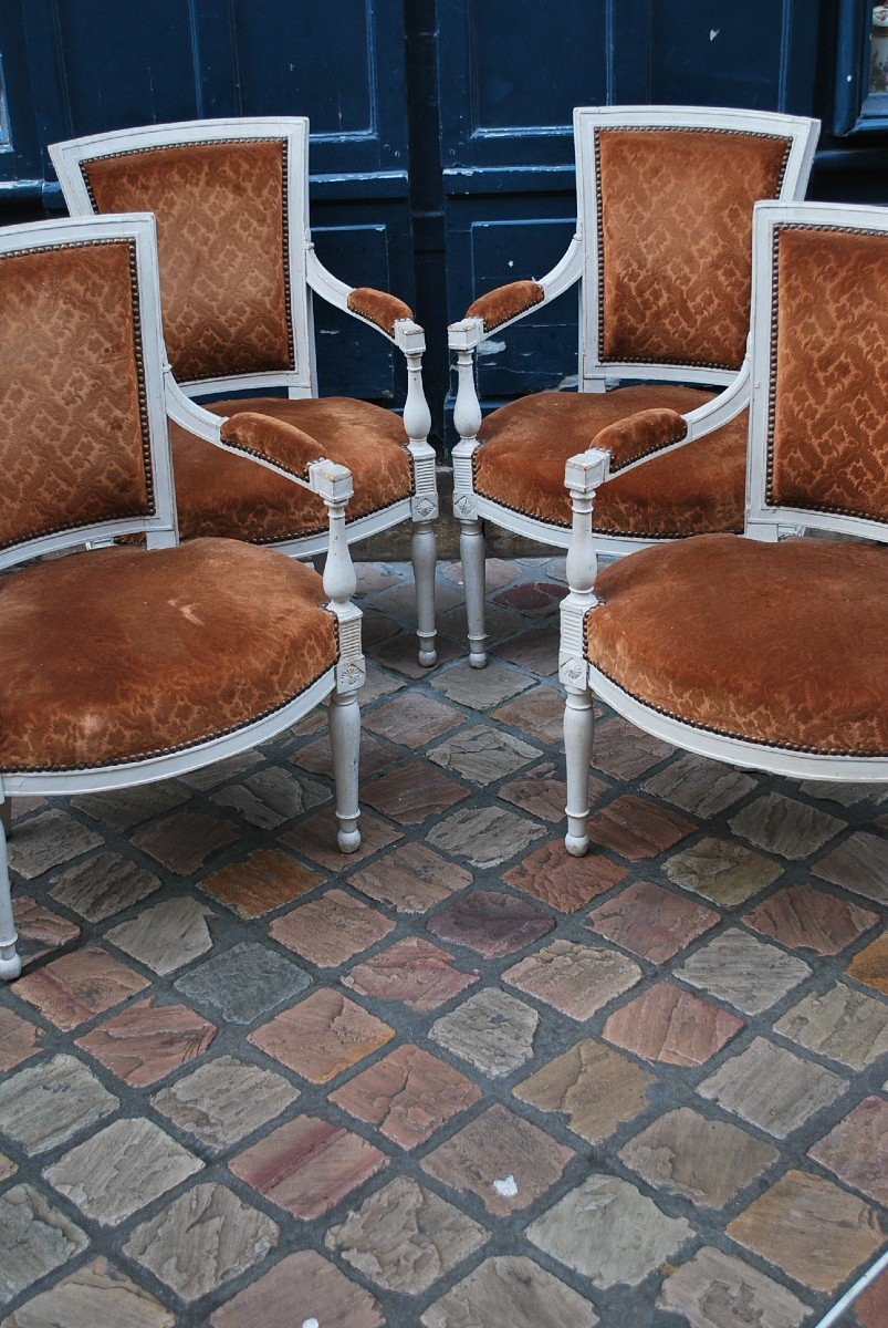 Suite Of 4 Directoire Period Armchairs  -photo-8