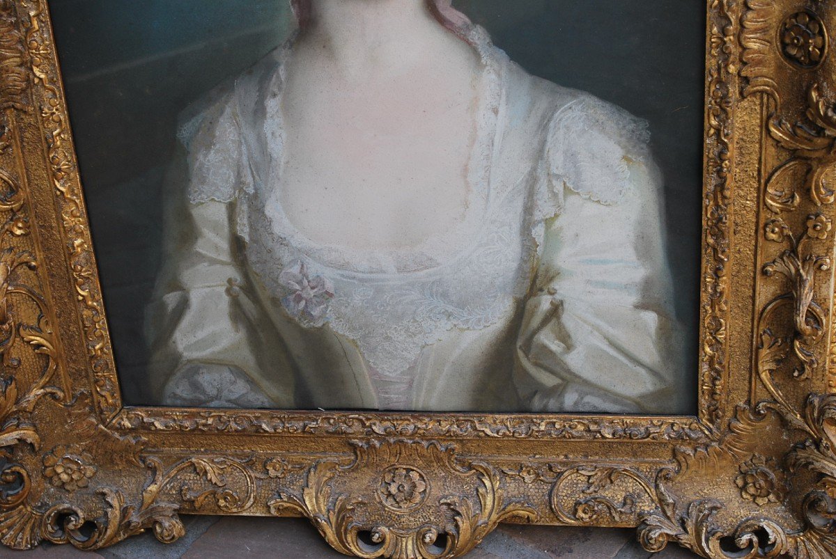 Portrait De Femme , Pastel George Knapton , école Anglaise XVIII-photo-3