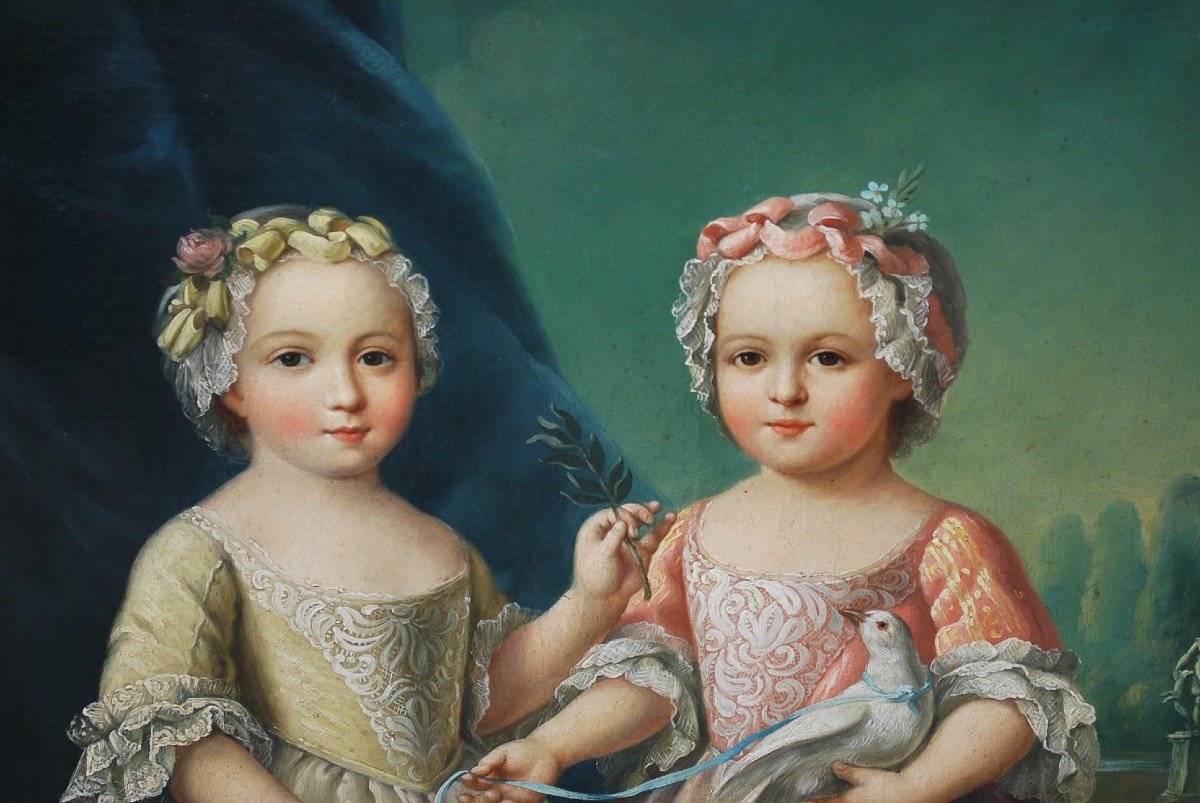 Pair Of Double Portrait Of Children XVIII After Drouais-photo-1