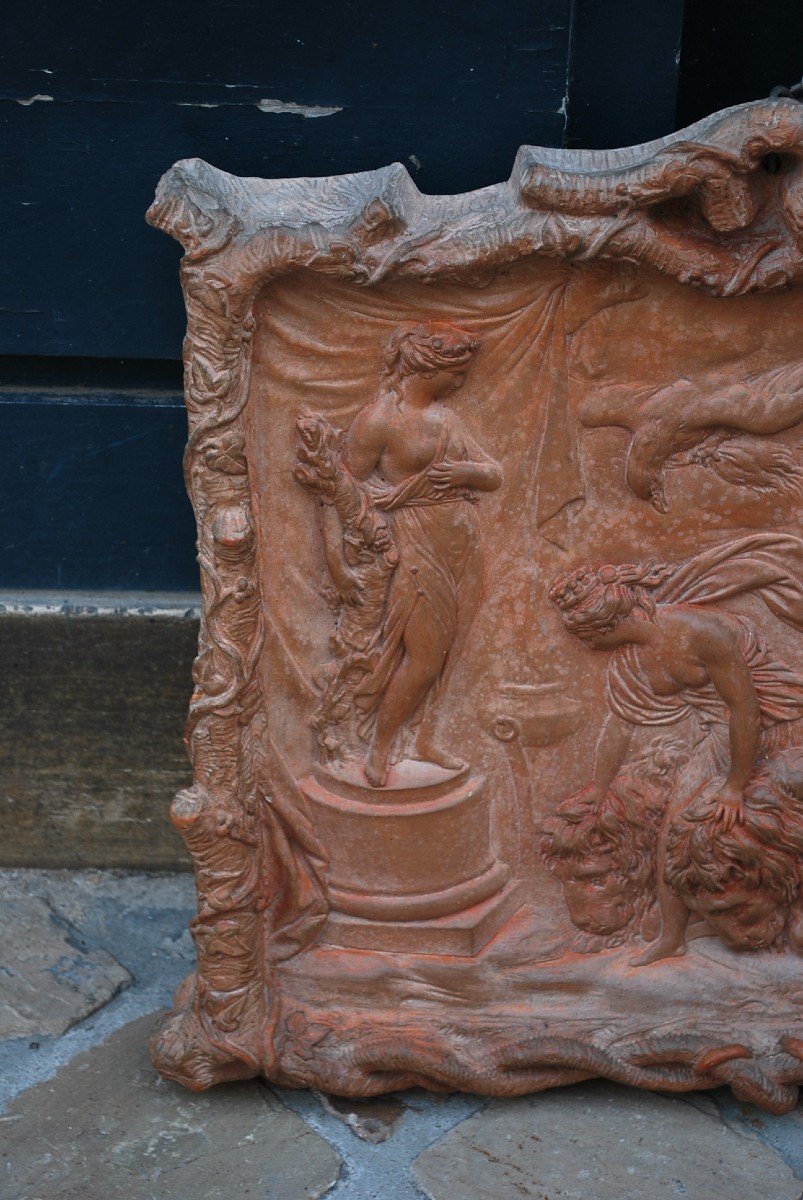 Relief En Terre Cuite Scène à L Antique Athéna0 d ans Le Gout XVIII Signé de Moreau-photo-1