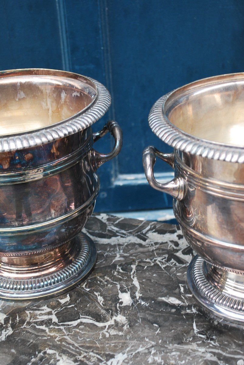 Pair Of XVIII Style Metal Bottle Buckets-photo-3