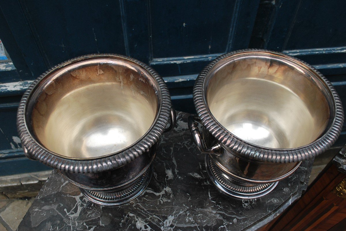 Pair Of XVIII Style Metal Bottle Buckets-photo-4