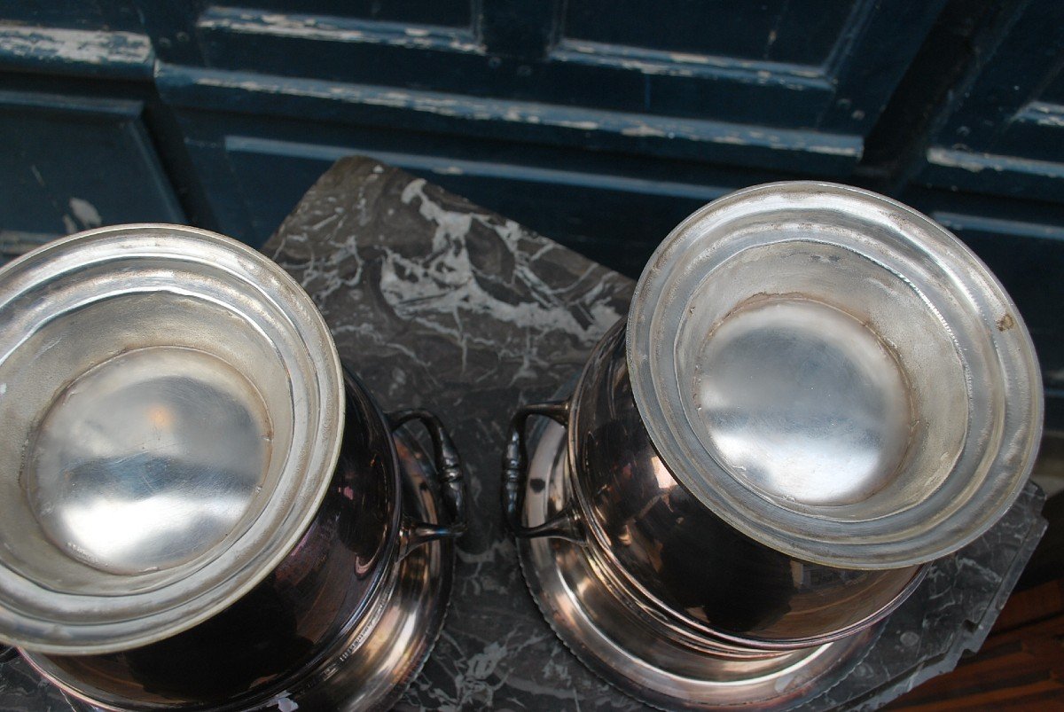 Pair Of XVIII Style Metal Bottle Buckets-photo-1