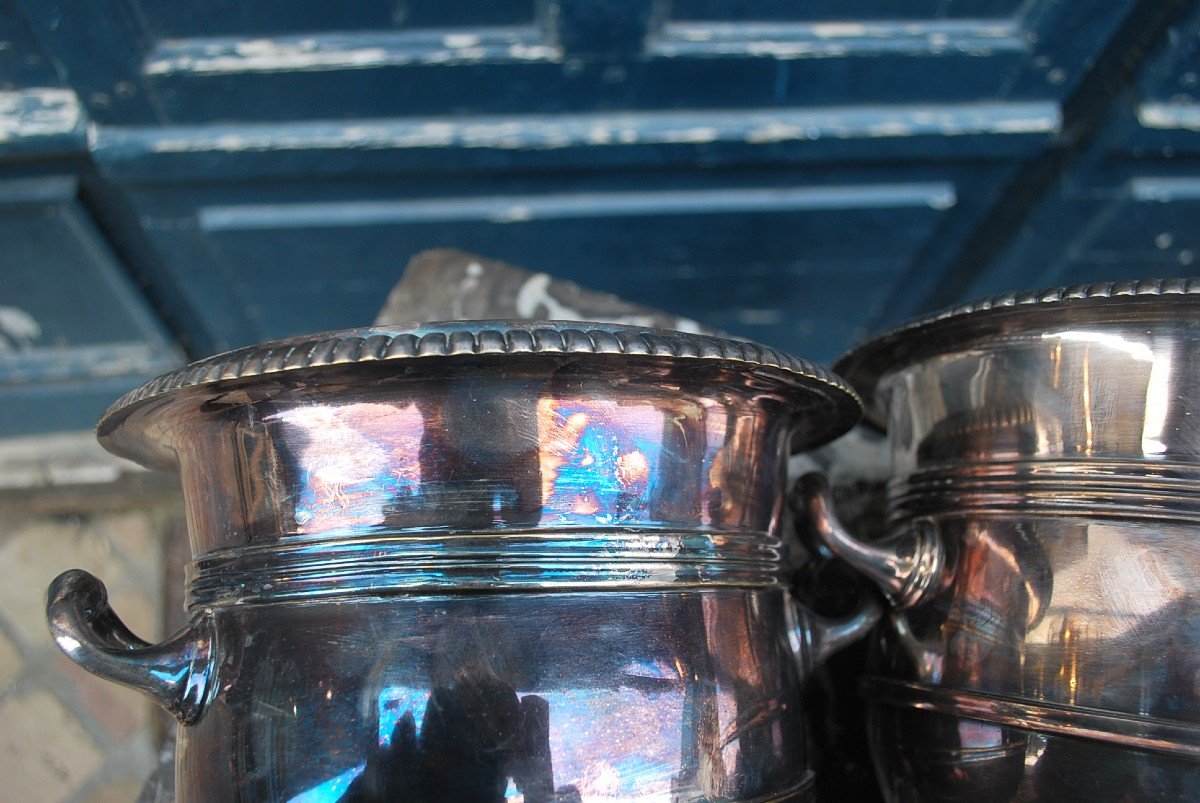 Pair Of XVIII Style Metal Bottle Buckets-photo-6