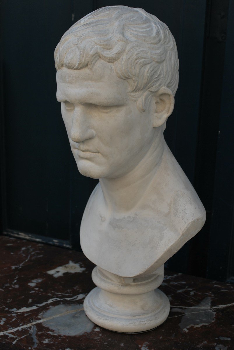 Bust Of Agrippa In Plaster In Antique Taste-photo-2