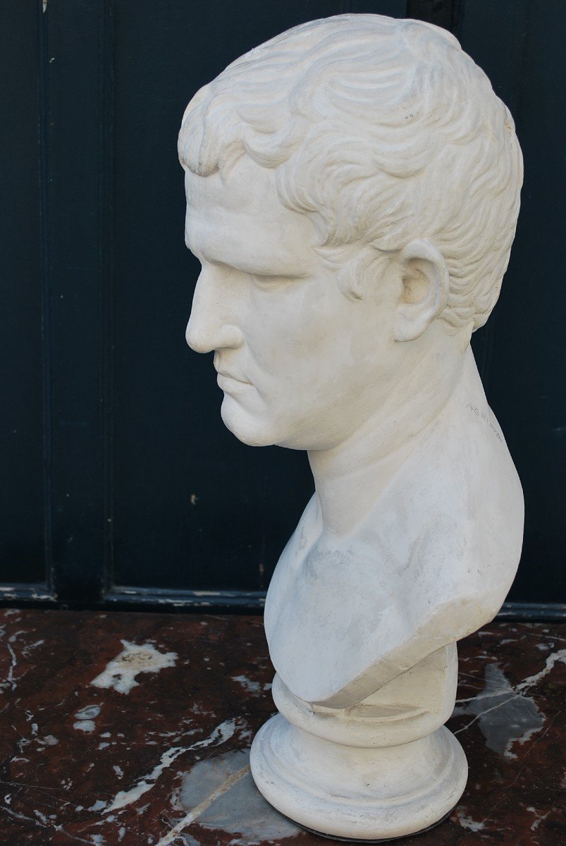 Bust Of Agrippa In Plaster In Antique Taste-photo-3