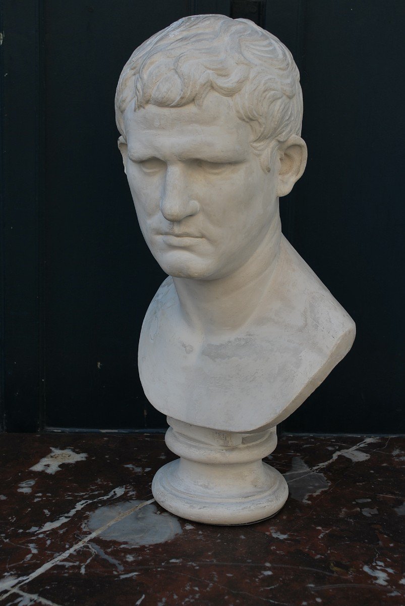 Bust Of Agrippa In Plaster In Antique Taste-photo-2