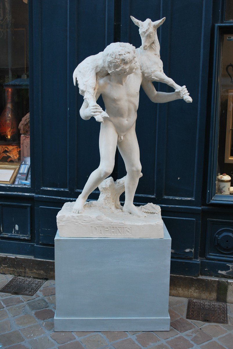 Daphnis, Large Plaster Sculpture By Charles Jean Marie Degeorge XIX-photo-2