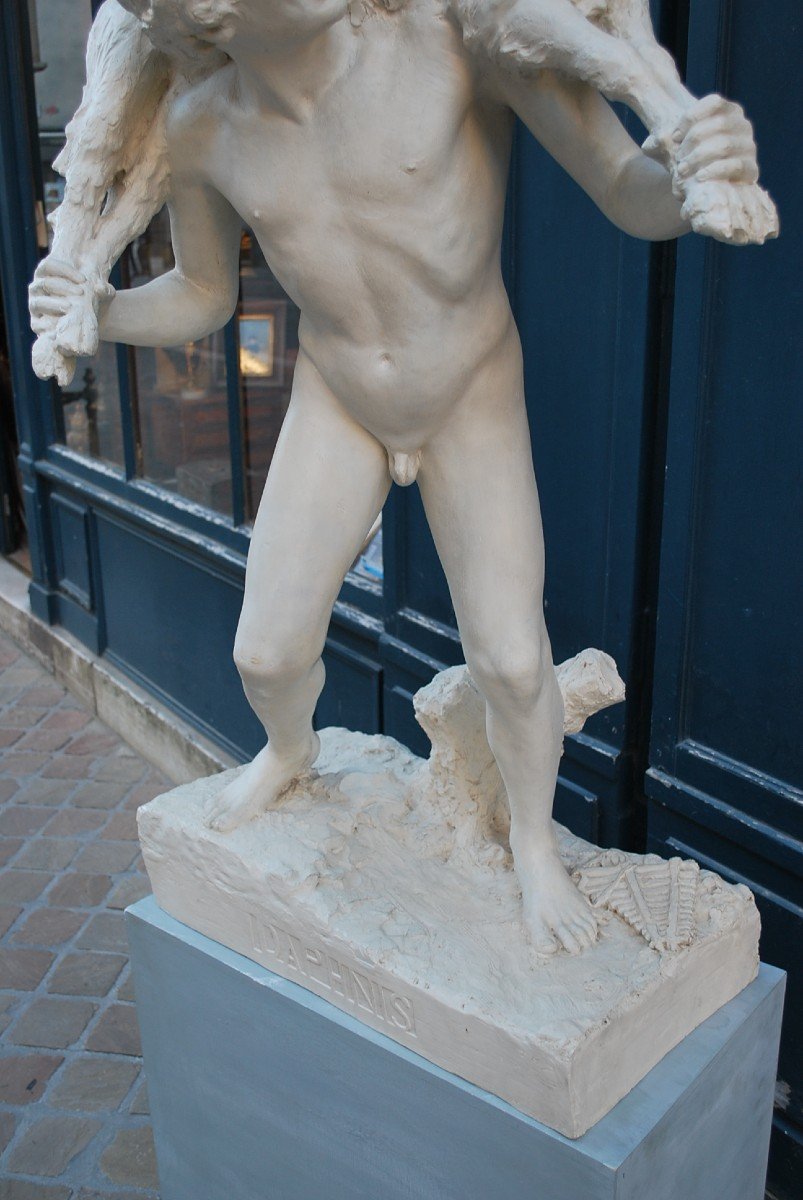 Daphnis, Large Plaster Sculpture By Charles Jean Marie Degeorge XIX-photo-4