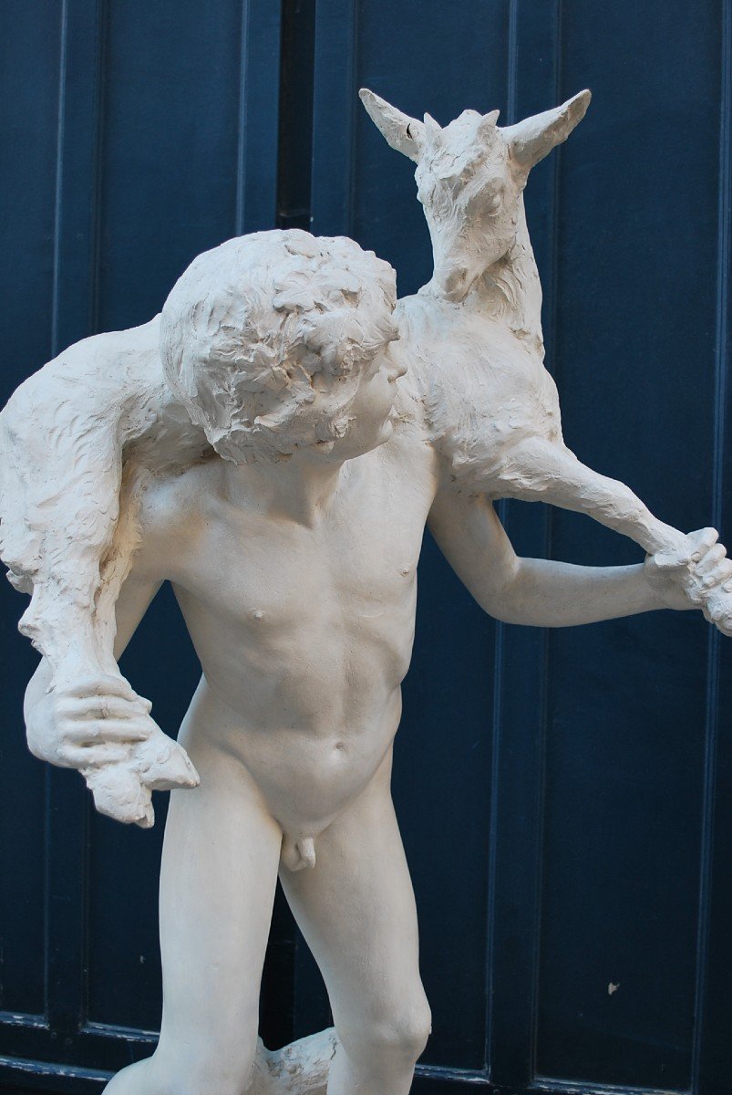 Daphnis, Large Plaster Sculpture By Charles Jean Marie Degeorge XIX-photo-1