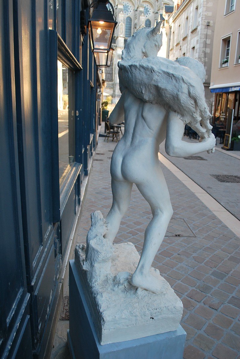 Daphnis, Large Plaster Sculpture By Charles Jean Marie Degeorge XIX-photo-3