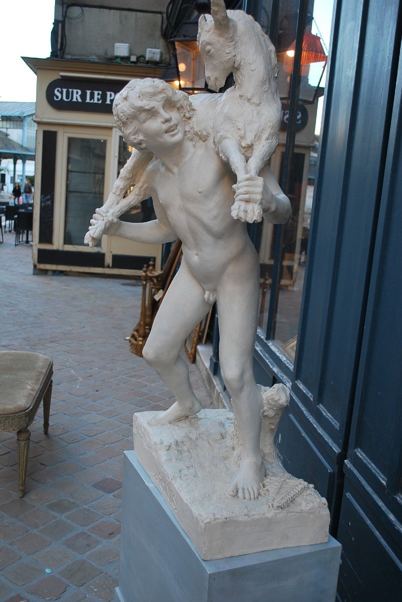 Daphnis, Large Plaster Sculpture By Charles Jean Marie Degeorge XIX-photo-8