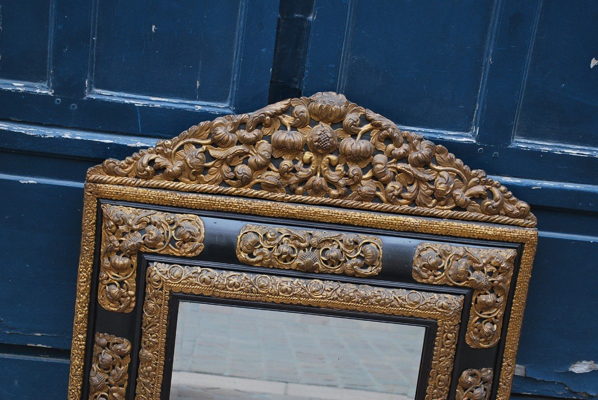 Beau Miroir à Clinquants D époque Louis XIV-photo-3