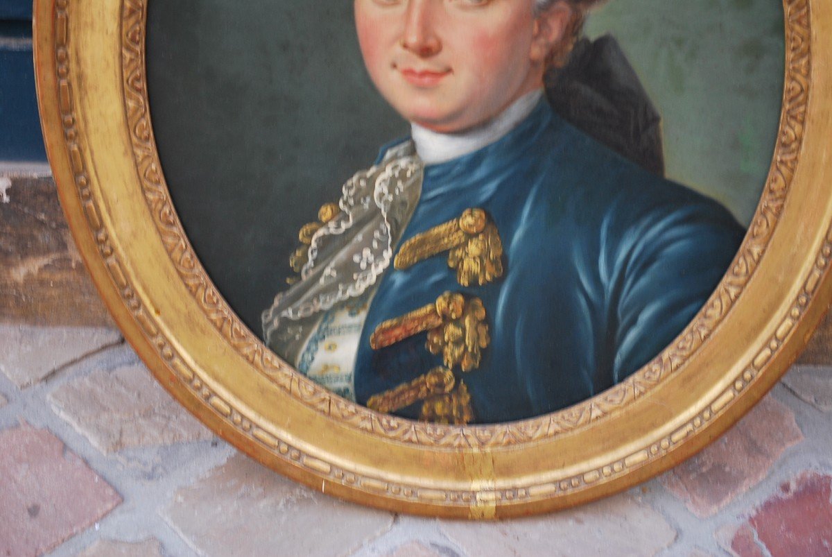 Portrait D Homme D époque Louis XVI Dans Un Cadre Estampillé De Dupain-photo-2