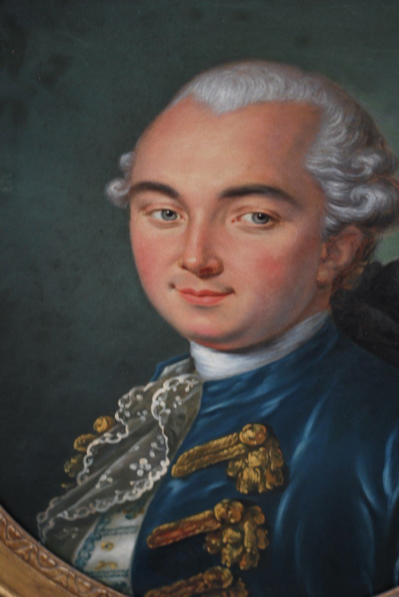 Portrait D Homme D époque Louis XVI Dans Un Cadre Estampillé De Dupain-photo-7