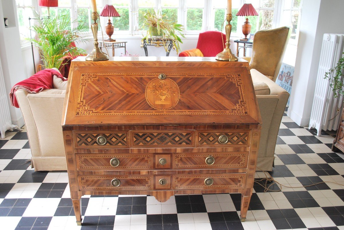 Secretary Commode In Directoire Period Veneer 