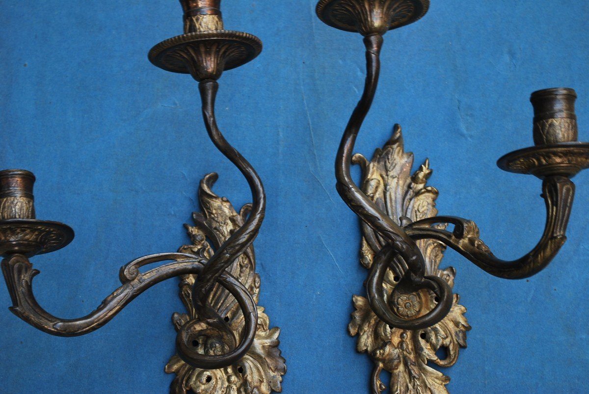 Pair Of Regency Period Sconces From The 18th Century-photo-5