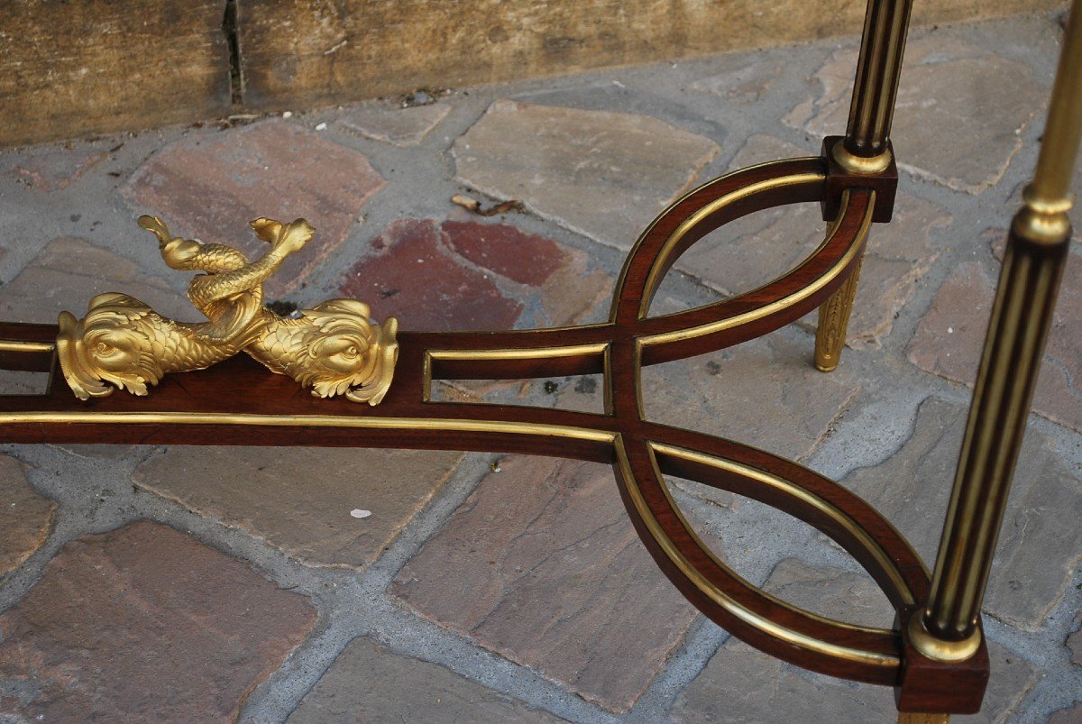 Table Cuvette Acajou Et Bronze Estampillé De Dasson  Dans Le Gout De Weisweiler-photo-8