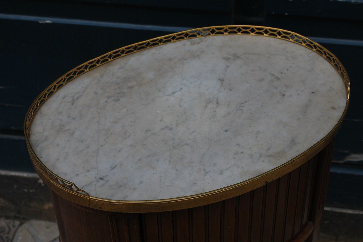 Louis XVI Period Drum Table In Mahogany -photo-4