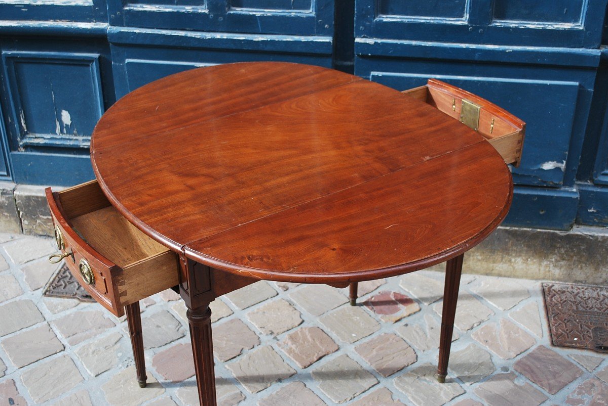 Canabas Mahogany Living Room Table, Louis XVI Period-photo-3