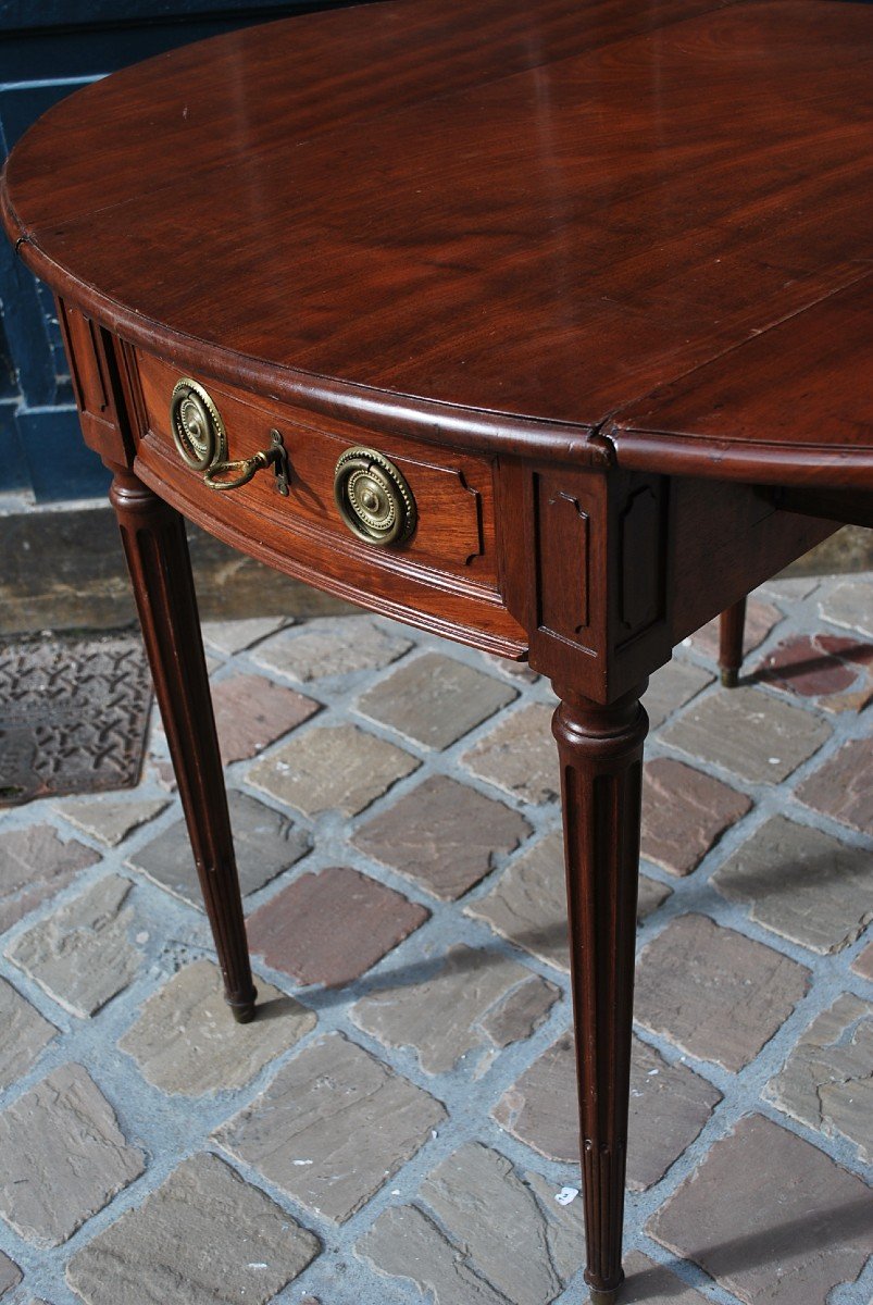 Canabas Mahogany Living Room Table, Louis XVI Period-photo-4